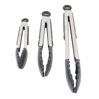Ensemble de 3 pinces de cuisine en acier inoxydable noir Oster Baldwyn