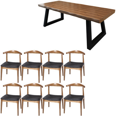 Nordic style modern solid wood dining table set