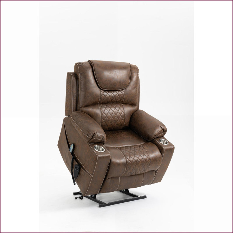 Fauteuil inclinable inclinable, inclinable à 180 degrés, moteur silencieux OKIN, capacité de 400 lb | Noyer brun | Velours de qualité supérieure