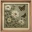 Fleurs blanches avec papillons bruns - impression d'art encadrée sur papier-1967579748-1967579749