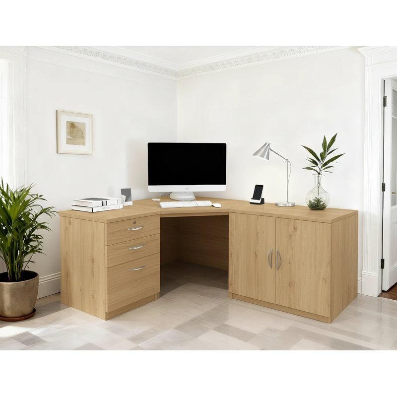 Corner Executive Desk, Classic Oak