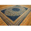 1900s Blue Medallion Antique Chinese Peking Rug 9'x11' 4'' Handwoven Wool Carpet