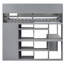 Lit mezzanine simple gris avec lit en bois et espace de rangement polyvalent-1350922709