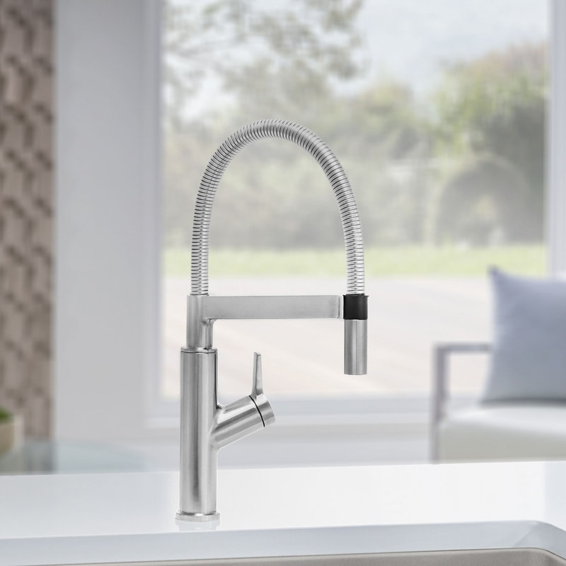 Solenta Pull Down Dual Spray Kitchen Faucet, Stainless