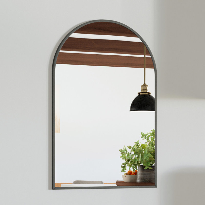 Maeve Arch Mirror, 30" x 20", Matte Black