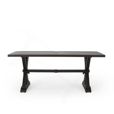 Outdoor Dining Table, Antique Matte Black