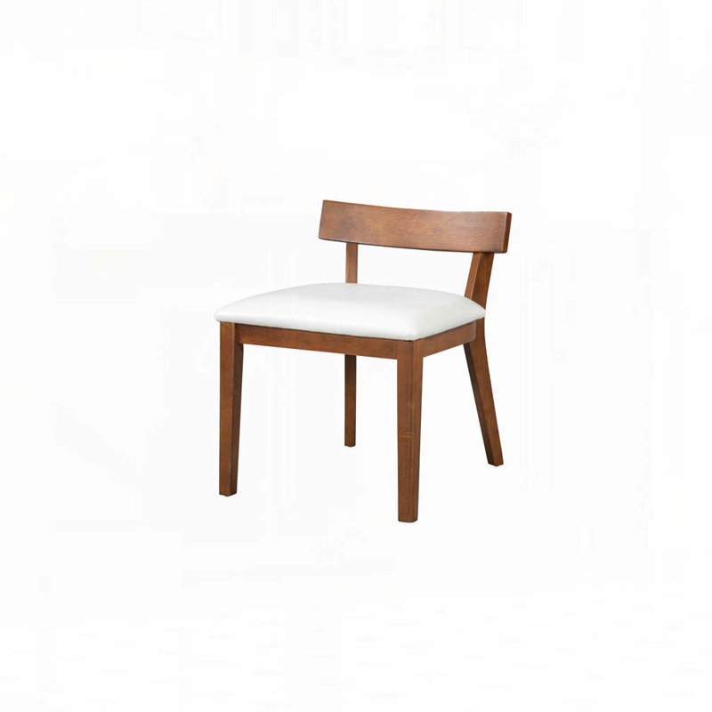 Ensemble de 2 chaises de salle à manger rembourrées modernes en cuir synthétique pour tout espace de vie, Noyer