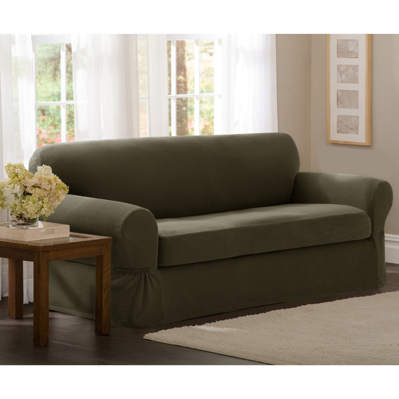 Housse pour causeuse à coussins carrés, Gris anthracite