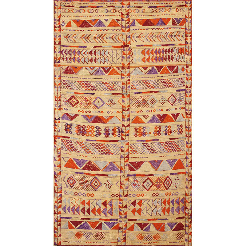 Vintage Mid Century Moroccan Tribal Geometric Design Rug