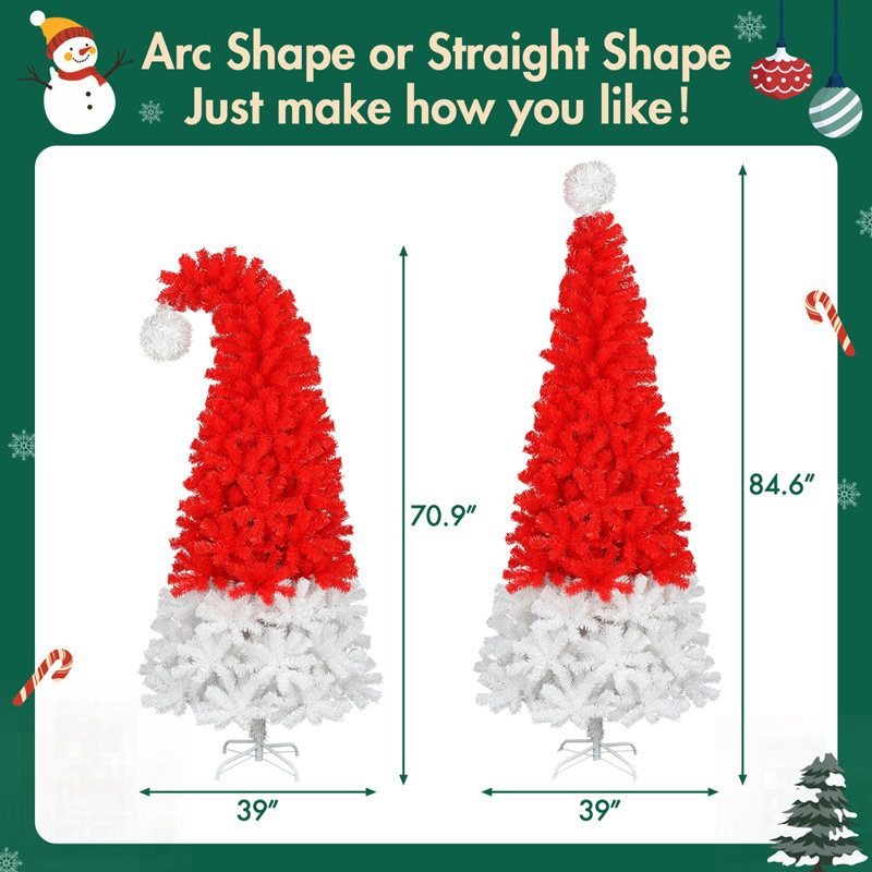 Arbre de Noël artificiel avec lumières DEL, forme de chapeau de père Noël fantaisiste, conseils pour des fêtes festives et magiques