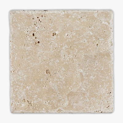 Ivory Tumbled 4x4 Travertine Tile