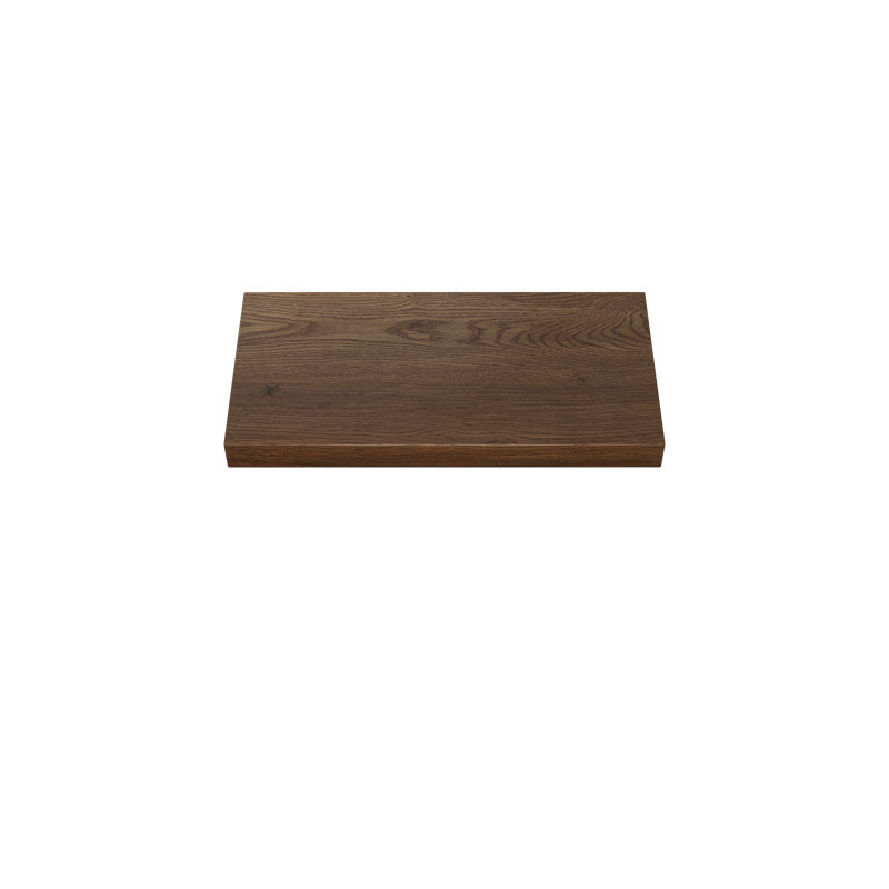 Plain Sliced Oak Floating Shelf, Brown Wood