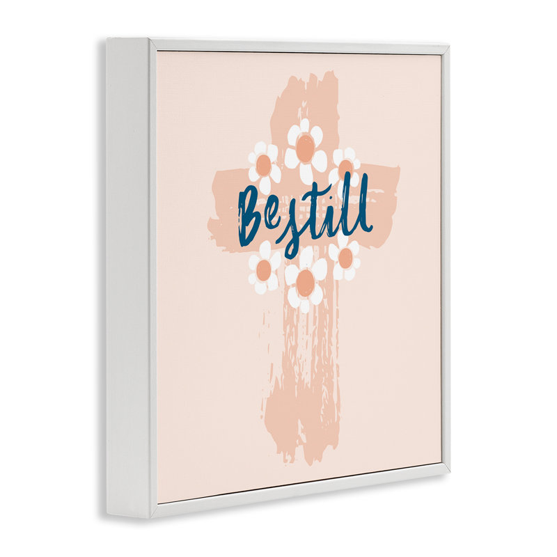 «Be Still» Pastel Cross, estampe numérique par Blue Chair Blessing, Estampe numérique encadrée blanc bord de mer