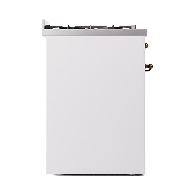 ILVE Nostalgie II Noblesse 30 in Dual Fuel Range, Liquid Propane, White/Bronze