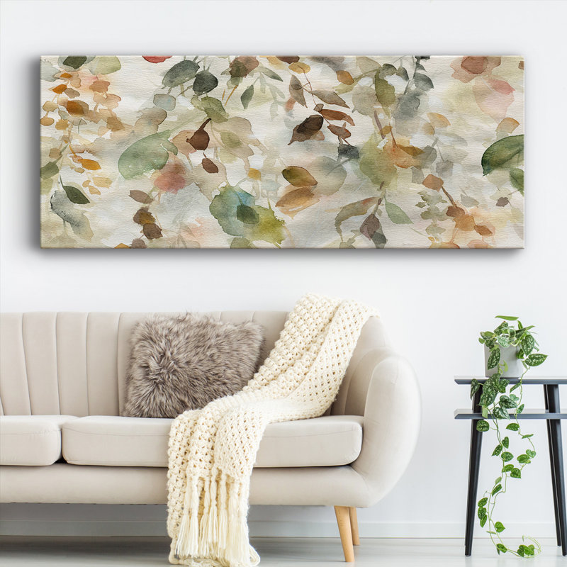 Chute d'automne sur toile, H 24 po x l 60 po x P 1,5 po