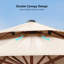 Parasol en porte-à-faux rond en bois 11 pi Yaresli, beige-2113964566