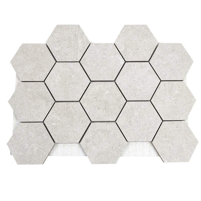 Carreau de mosaïque en porcelaine mate pour plancher et mur 3 po x 3 po Alpe Stone, Perla