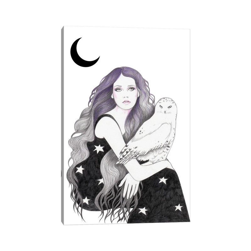 White Owl 1 Piece Wrapped Canvas Wall Art, 20.32 cm H x 30.48 cm W