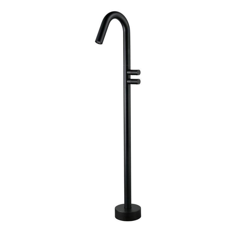 Robinet de baignoire moderne à fixation au sol, noir mat