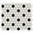 Metro 1" Hex Matte White with Black Dot 10-1/4" x 11-7/8" Porcelain Mosaic Floor and Wall Tile