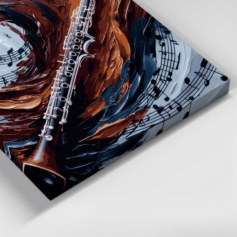 «Music Bass Clarinet», toile mauve, H 12 po x l 18 po
