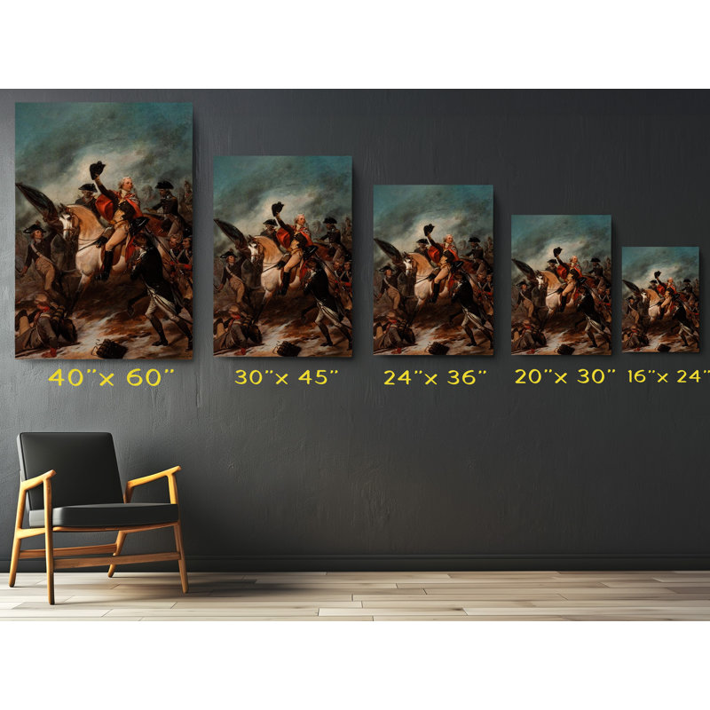 «George Washington at Princeton 1777» par Alonzo Chappel, reproduction, H 36 po x l 24 po