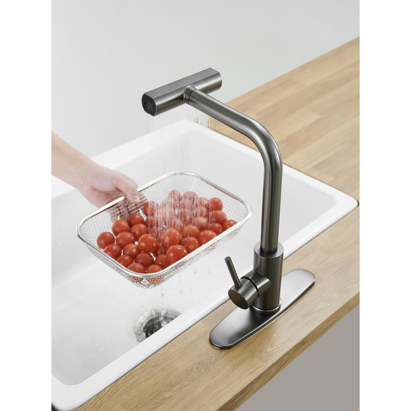 Kitchen Faucet with Pull Down Sprayer, Gray