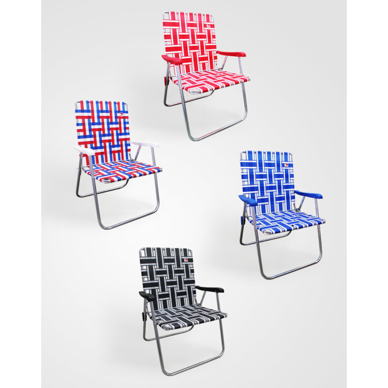 Chaise de camping pliante renforcée sangles, Rouge