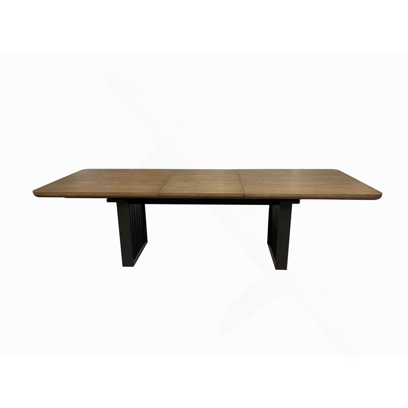 Table à double piédestal au fini latté