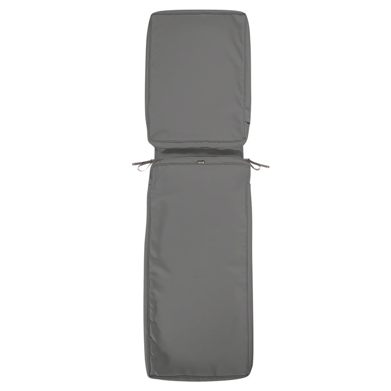 Pina Water-Resistant Patio Chaise Lounge Cushion Cover, Light Charcoal, 3" H x 72" W x 21" D