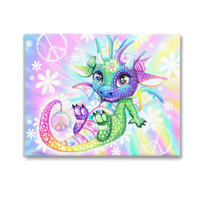 Groovy Dragon Pattern Canvas Wall Art Design By Sheena Pike