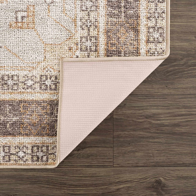 Albar Moroccan Machine Washable Brown Area Rug, Rectangle 2'7" x 4'