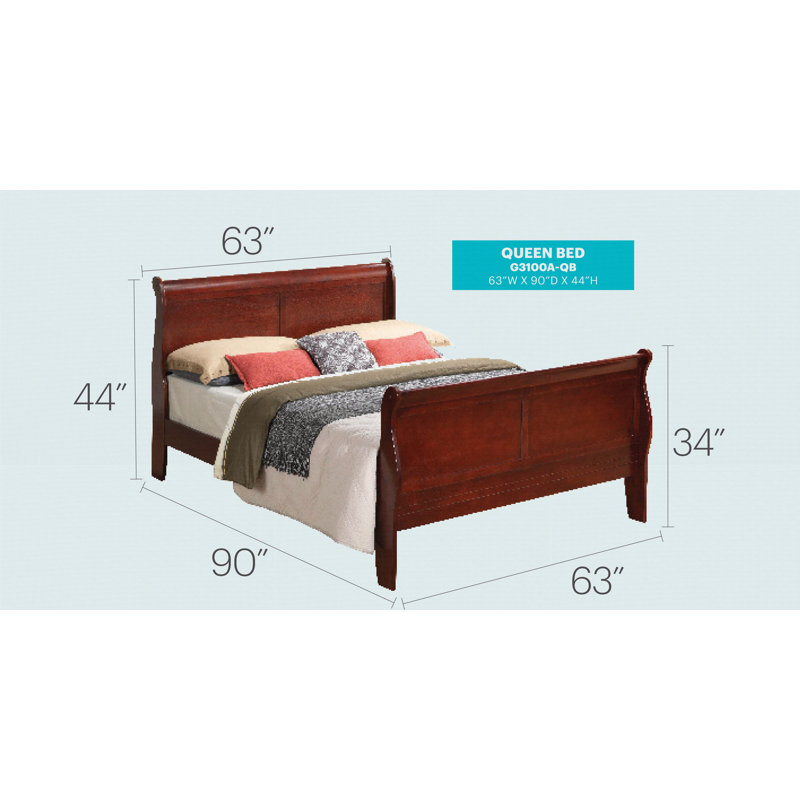 Elegant Cherry Queen Bed Frame