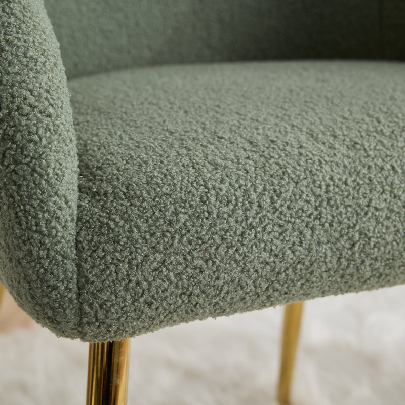 Avianah 18'' H Upholstered Armchair, Green, Gold