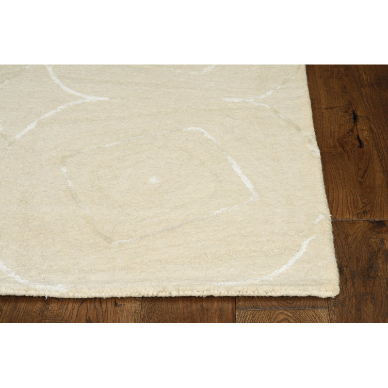 Tapis crocheté à la main Serenity, Rectangle 3 pi 3 po x 5 pi 3 po, Ivoire ivoire