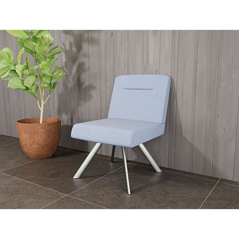 Fauteuil d'invité Willow, Argent argent, Chambray bleu marine clair