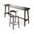 2-Person Black Straight Solid Wood Bar Table Sets