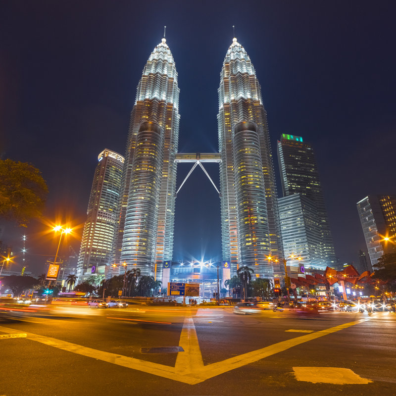 Petronas Towers, Malaisie sur toile, H 12 po x l 12 po