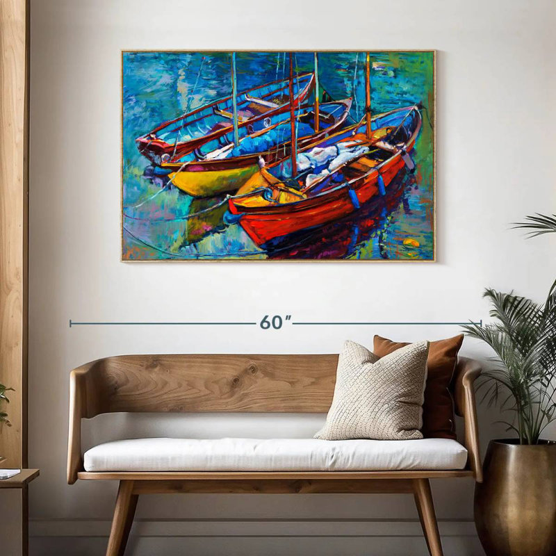 Bateaux vifs, Cadre flottant en bois naturel, 46 po x 31 po