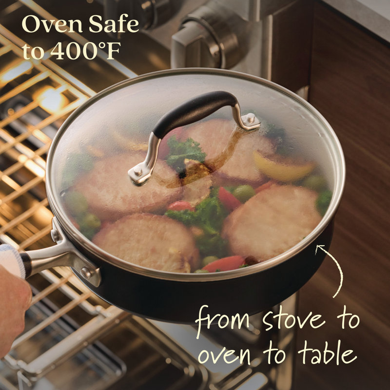 Anolon Advanced Ceramic Nonstick Cookware Pots And Pans Set, 10 Piece, Black