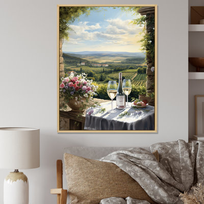 «Vineyard Romantic Charm Landscape», reproduction d'art sur toile