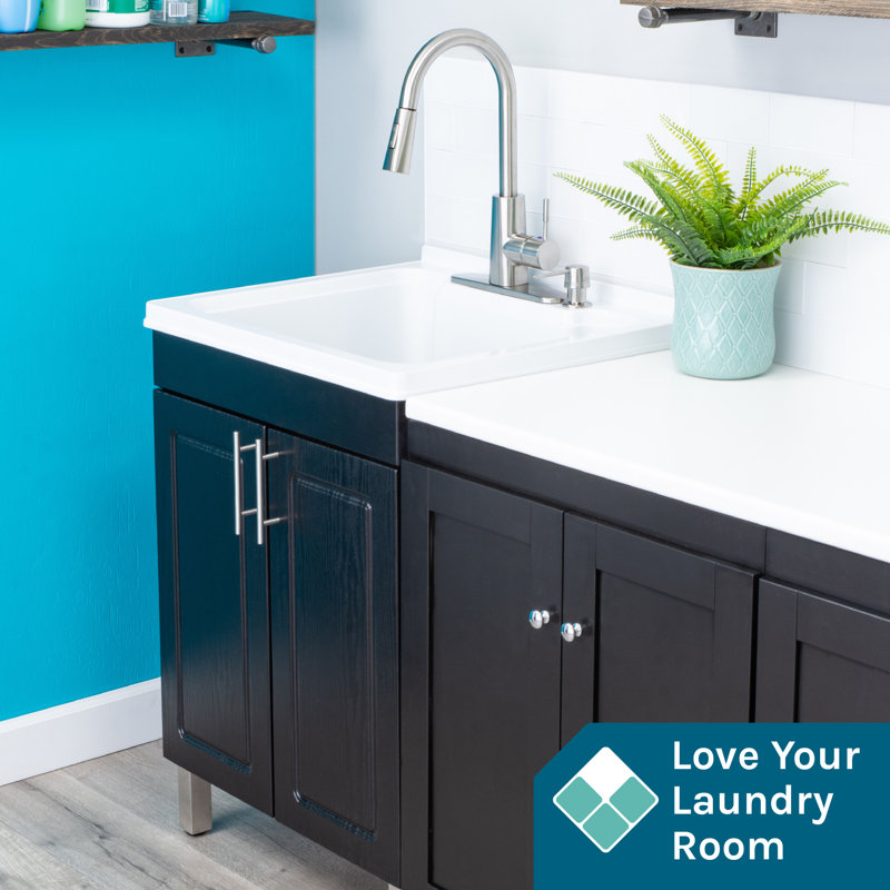 Hameeda 25" W Single Laundry Room Vanity Set, Stainless Steel