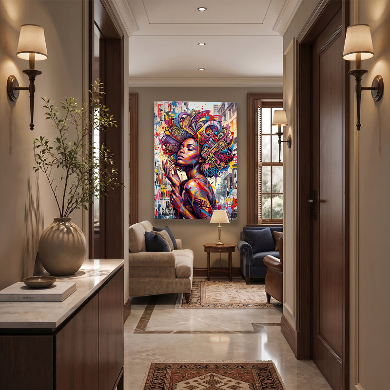 «Graffiti Collage Woman», art urbain abstrait, reproduction d'art sur toile tendue, 12x18in
