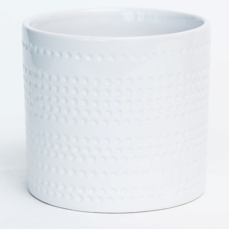 Gothurd Ceramic Pot Planter, White, 4.3" H x 4.7" W x 4.7" D
