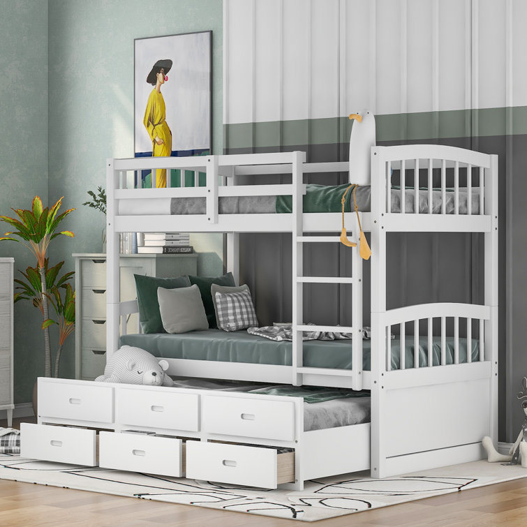 Tanvir Twin over Twin 3 Drawer Bunk Bed with Trundle by Harriet Bee box 1of 3 