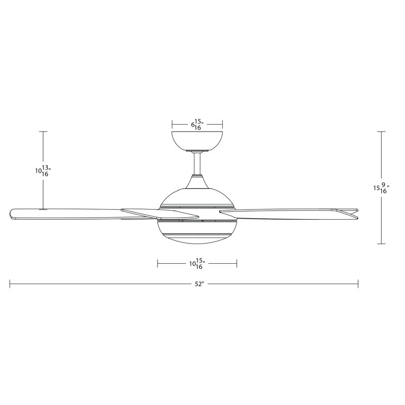 52'' Odyssey 5 - Blade LED Smart Standard Ceiling Fan with Remote Control and Light Kit Included, Matte Black
