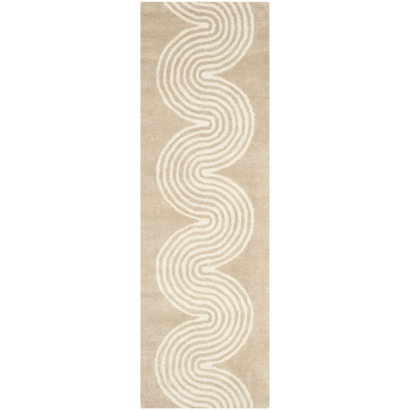 Deedie Hand Tufted Wool Geometric Rug, Runner 2'3" x 7'