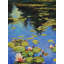 Étang calme de lotus | Huile sur toile pour décoration murale | Par Devraj