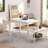 Pickell 4-Person Dining Table Set, 2 Chairs With Backrest,2-Person Bench With Storage Rack-1805395544