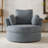 42.1" Wide Slipcovered Swivel Barrel Chair-1954448380